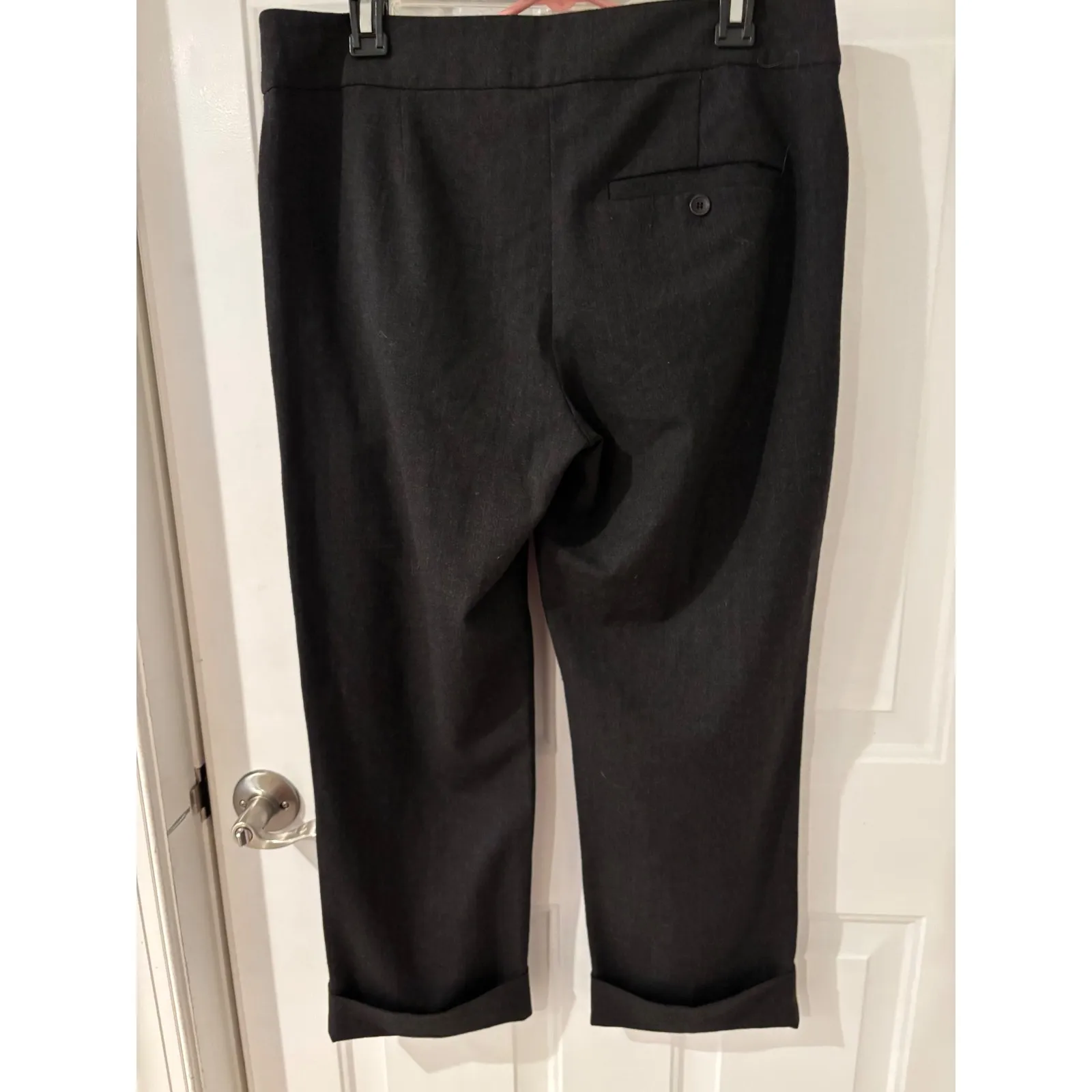 Eileen Fisher Wool Cropped Pants Career Business Casual Cuffed Black Size‎ S - Image 3