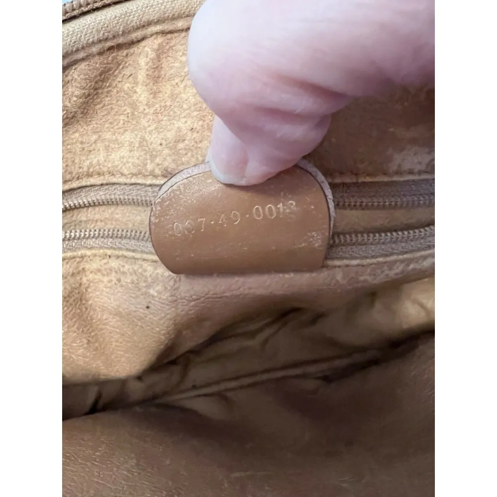 GUCCI Vintage Monogram GG Bag Made In ITALY Beige Logo Crossbody AUTHENTIC - Image 4