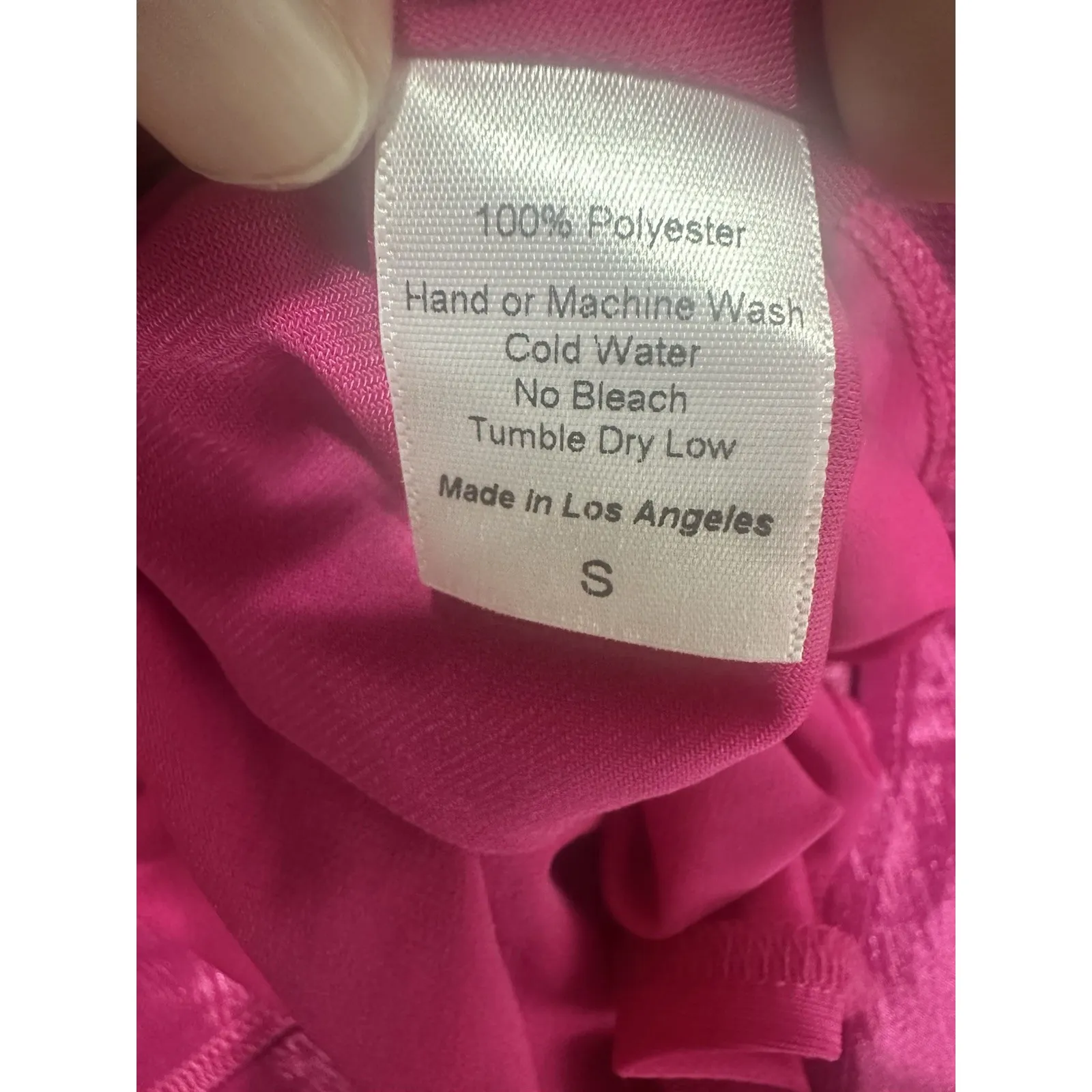 Lucy in the Sky Fuchsia Pink Plunging Tie-Back Ruched Mini Dress Skater Size S - Image 7