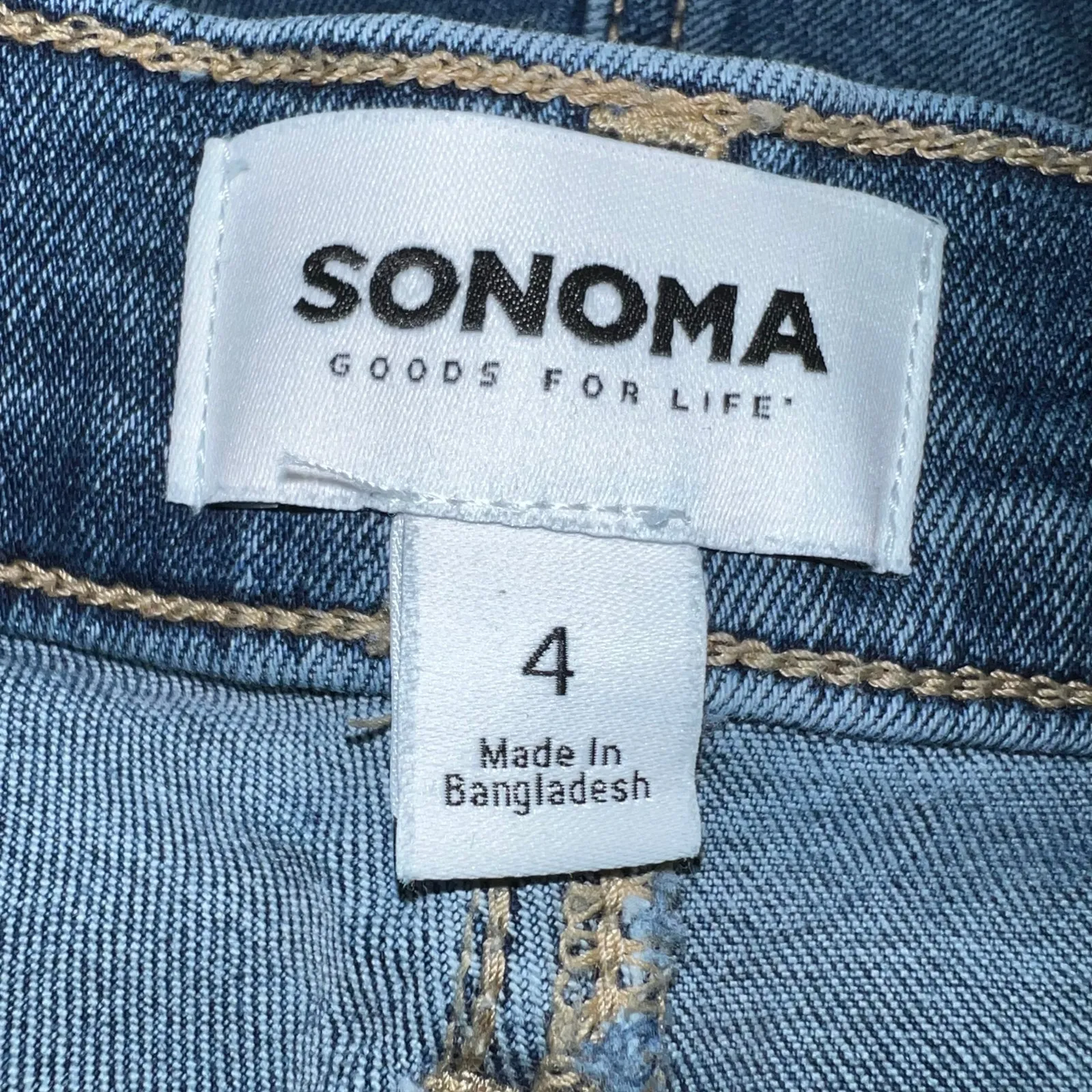 Sonoma Womens Mid Rise Denim Blue Jean Shorts Rolled Cuff Stretch Med Wash Sz 4 - Image 5