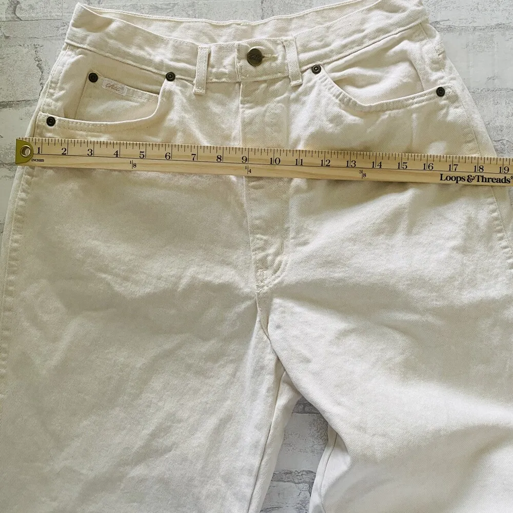 Vintage Chic Womens White High Rise Mom Jeans Slim Straight Leg Raw Hem 13 Tall Size undefined - Image 7