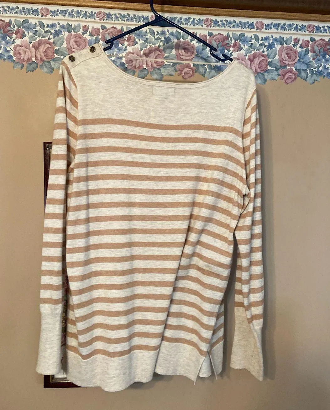 Women’s striped lace ana sweater. Size xl  - Image 2