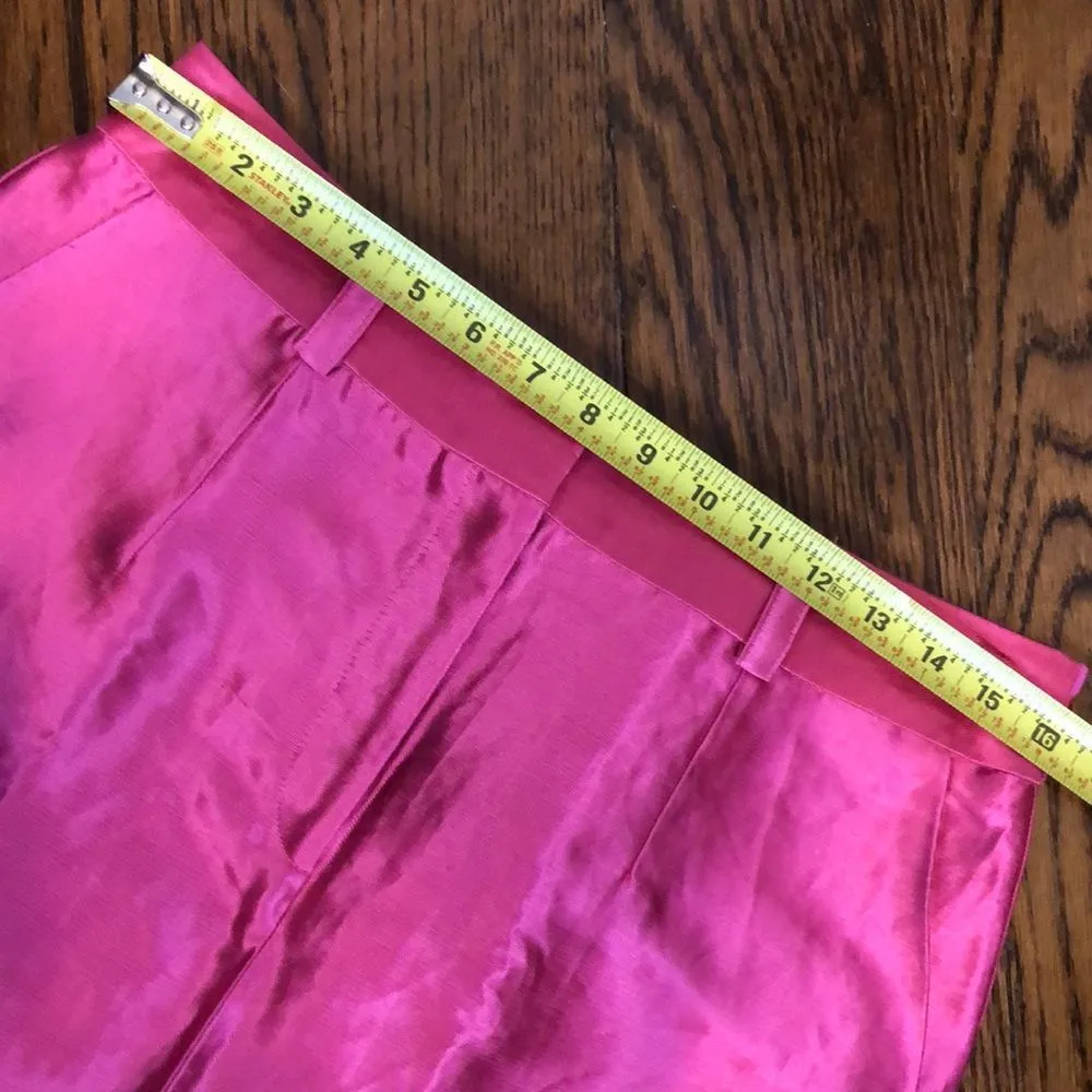 TOPSHOP Fuchia Metallic Hot Pink A-Line Skirt Sz 8 - Image 7
