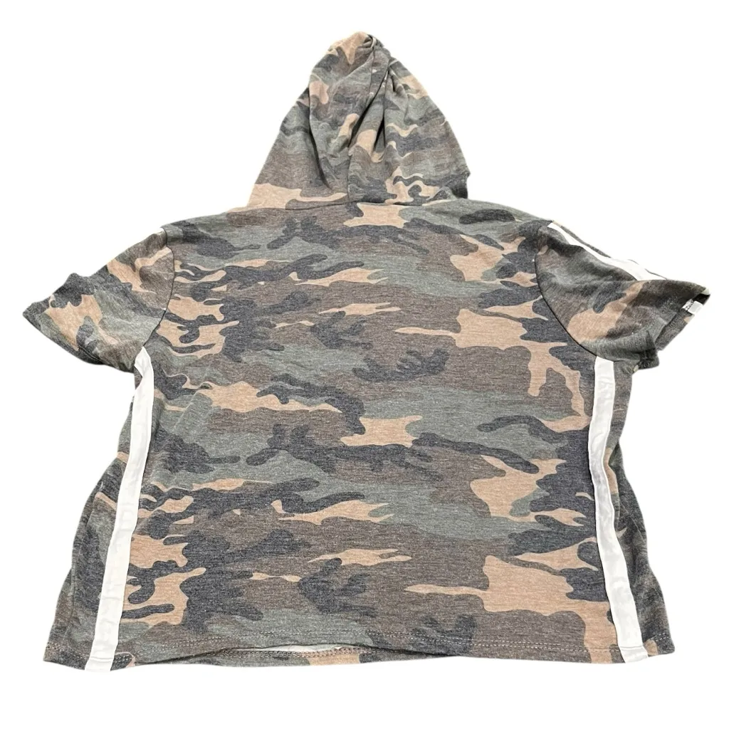 Camo Print Women's Hoodie with 'Savage Since Birth' Design Green - Image 2