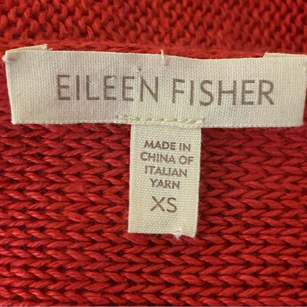 EILEEN FISHER Oversized 100% Hemp dark coral knit tunic sweater Size XS EUC - Image 8