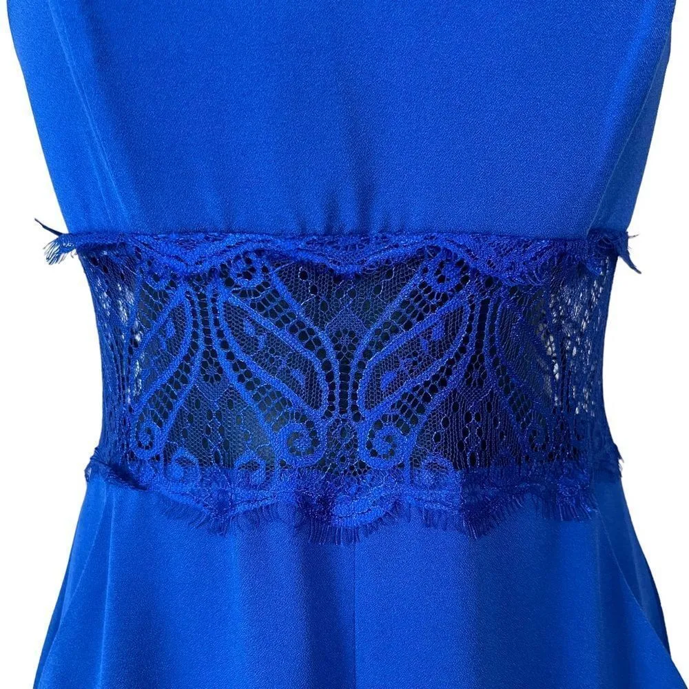 Bebe Desiree Hook & Eye Cobalt Blue Jumpsuit - Image 3