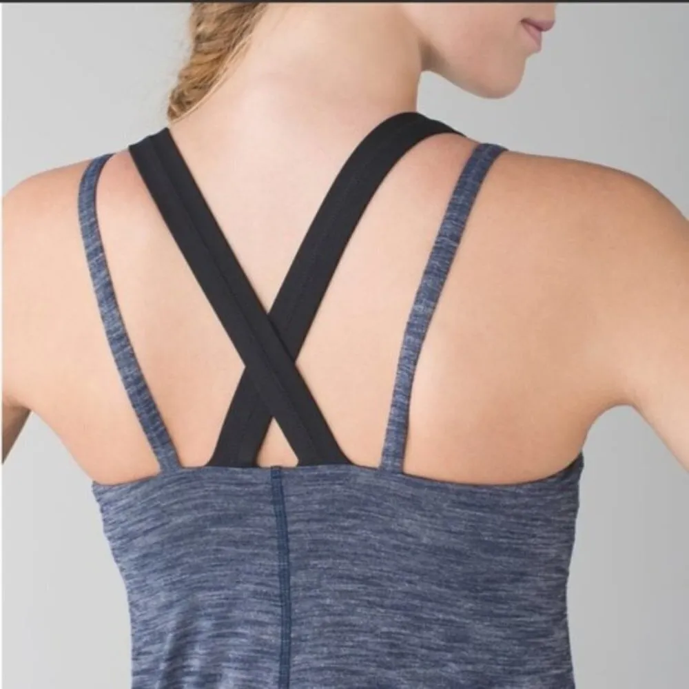Lululemon Run For Gold Tank Heathered Navy 8 - Image 2