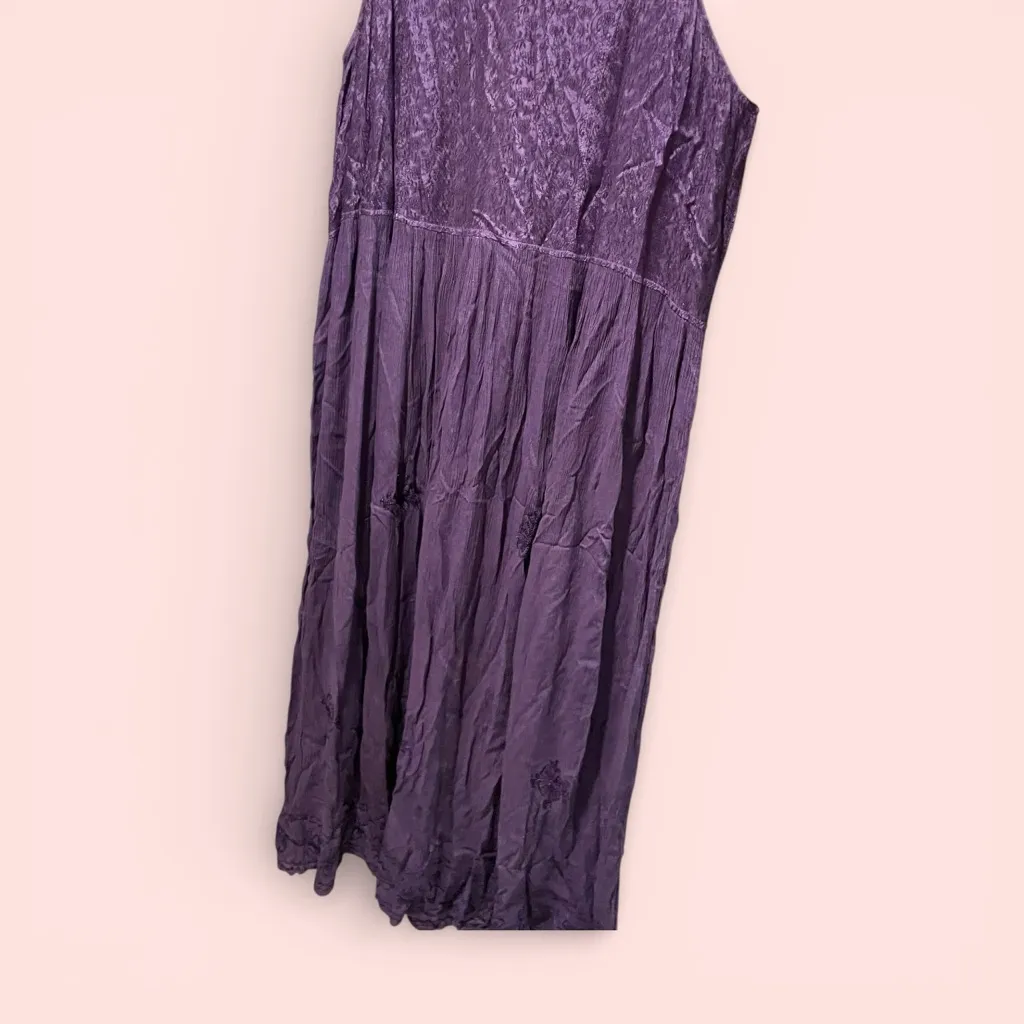 Cute vintage 90s purple crush dreamy embroidered fairy maxi dress Ulla Popken Size undefined - Image 4
