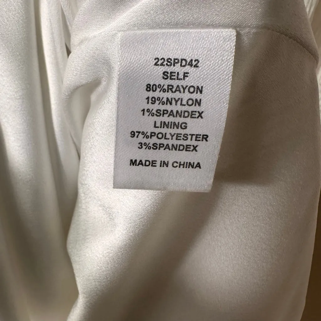 Hunter Bell Poppy Dress Midi Tiered Bodice White Crinkle Lined Small Sleeveless - Image 10