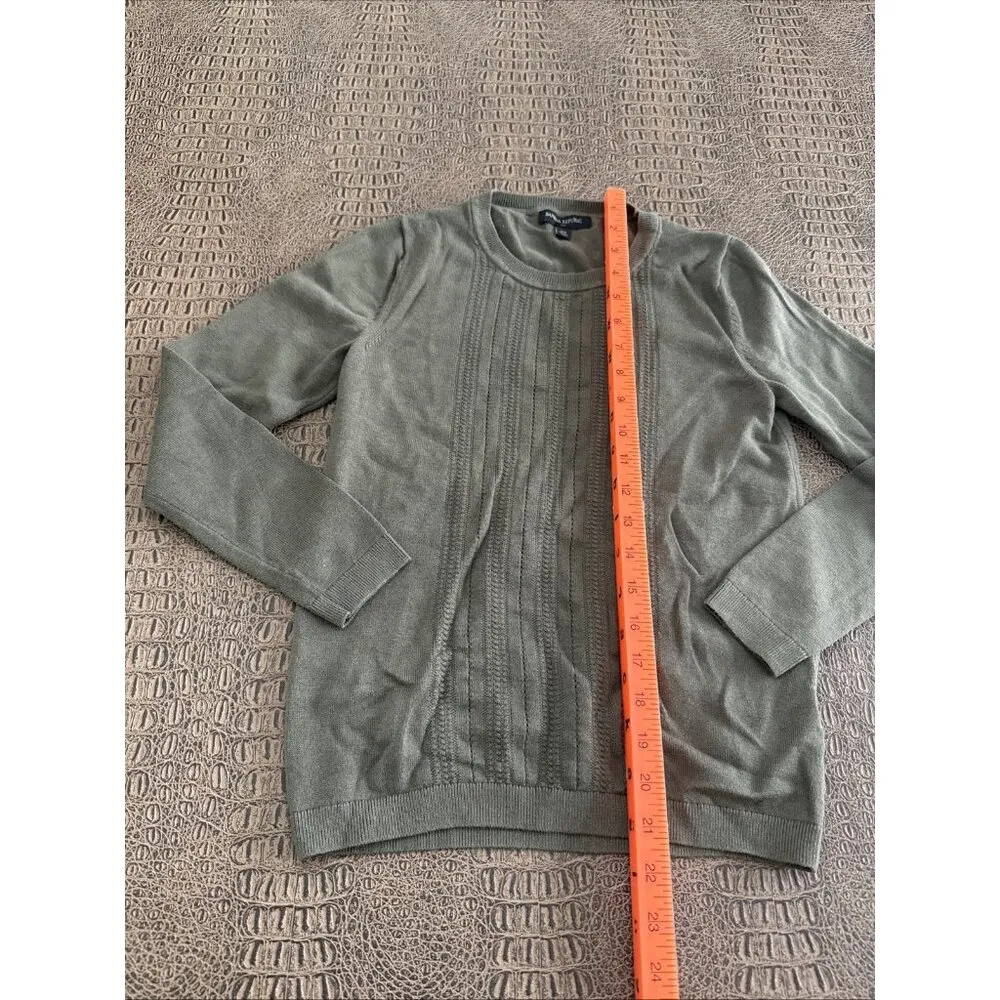 Banana Republic Sweater Womens XS Green Cotton Blend Pullover Long Sleeve Crew - Image 2