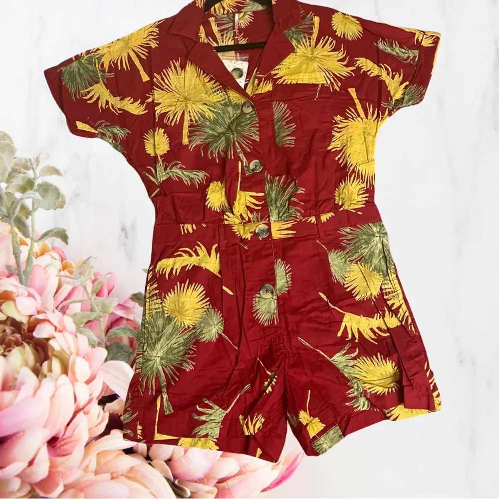 🍁Free People Tropical Cotton Romper - Image 12