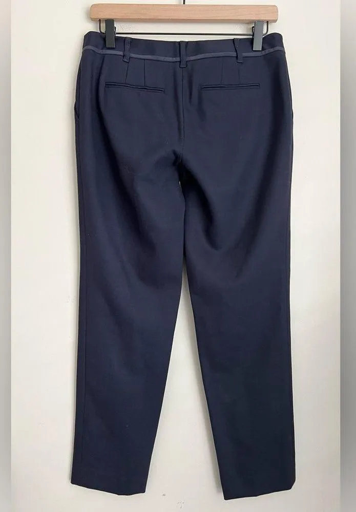 Tory Burch Marina Wool Tapered Ankle Trousers in Navy Blue 2 - Image 4