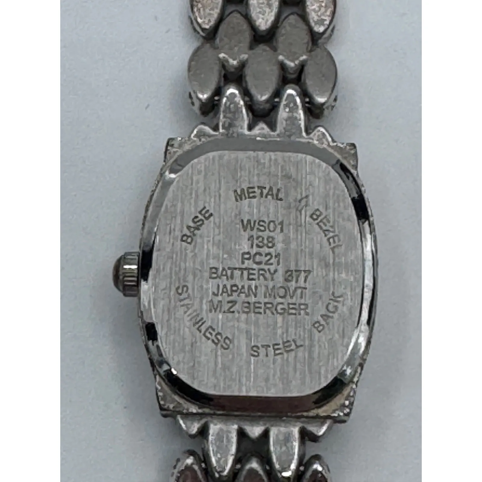 Miz Berger Women's Marcasite Style Quartz Bracelet Watch Silver Tone - Image 7