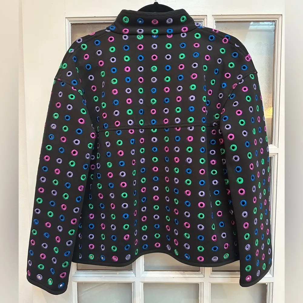 CARLISLE Chic Contemporary Black Art To Wear Full Zip Jacket Size 10 Medium - Image 3