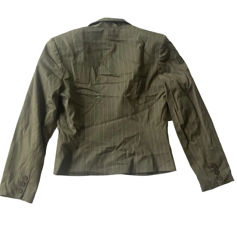 A Line Stretch Pinstripe Blazer - Image 7