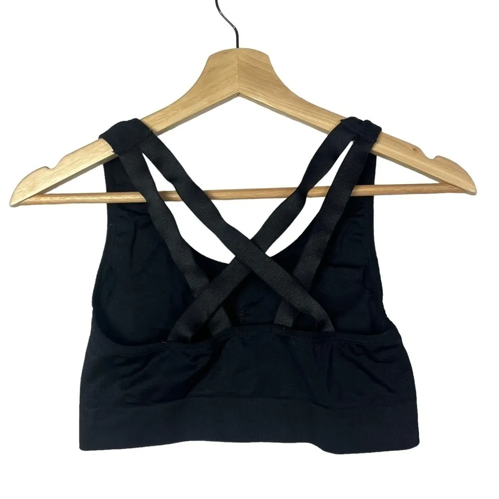 Puma Black Logo Cross Back Athletic Sports Bra S - Image 2