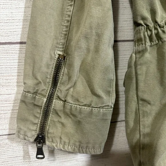 Zara Trafaluc Full‎ Zip Light jacket - Moss Green Size XS Pockets - Image 3