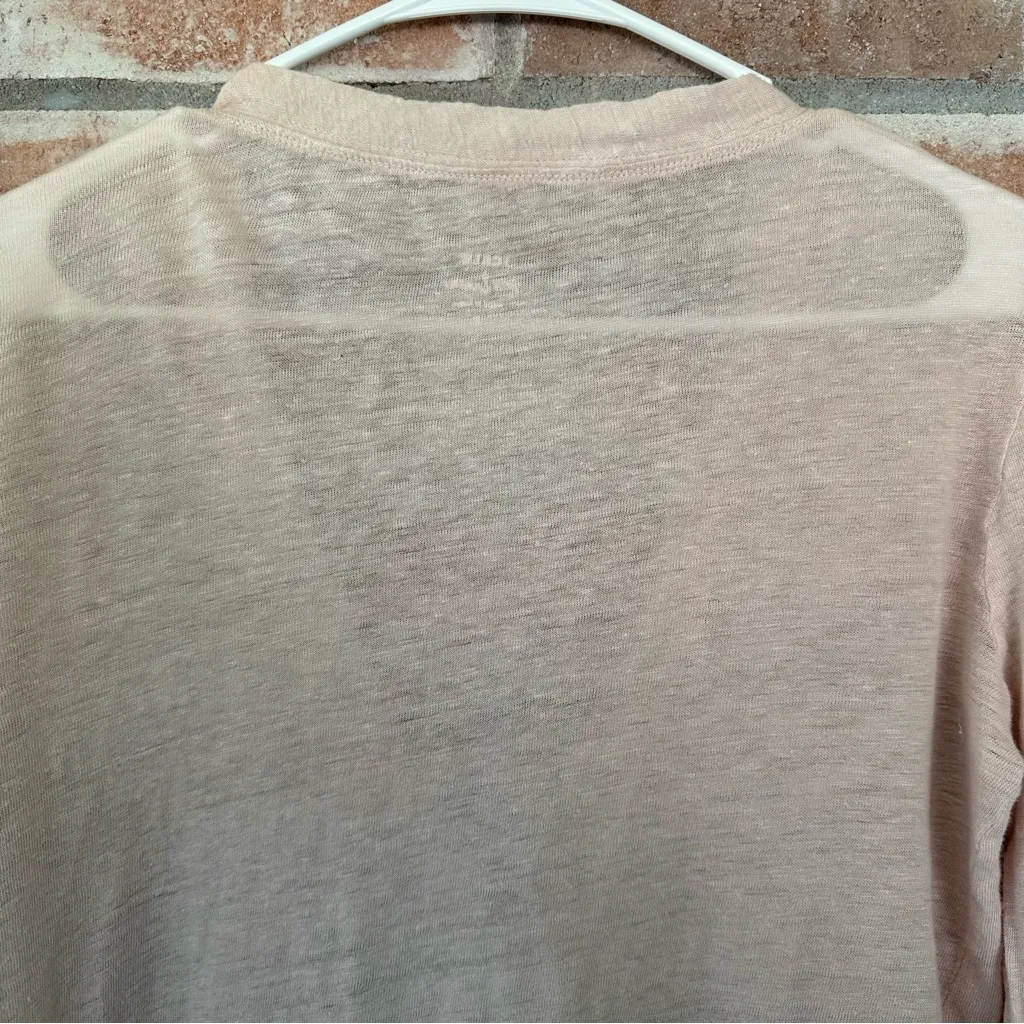 J. Crew Button Up Cardigan Sweater Linen Lightweight Women’s Small Pale Pink - Image 9