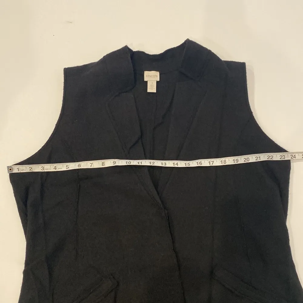 Chico’s Black Wool Women’s Vest Snap Closure EUC Sz 16 Minimal Contemporary - Image 18