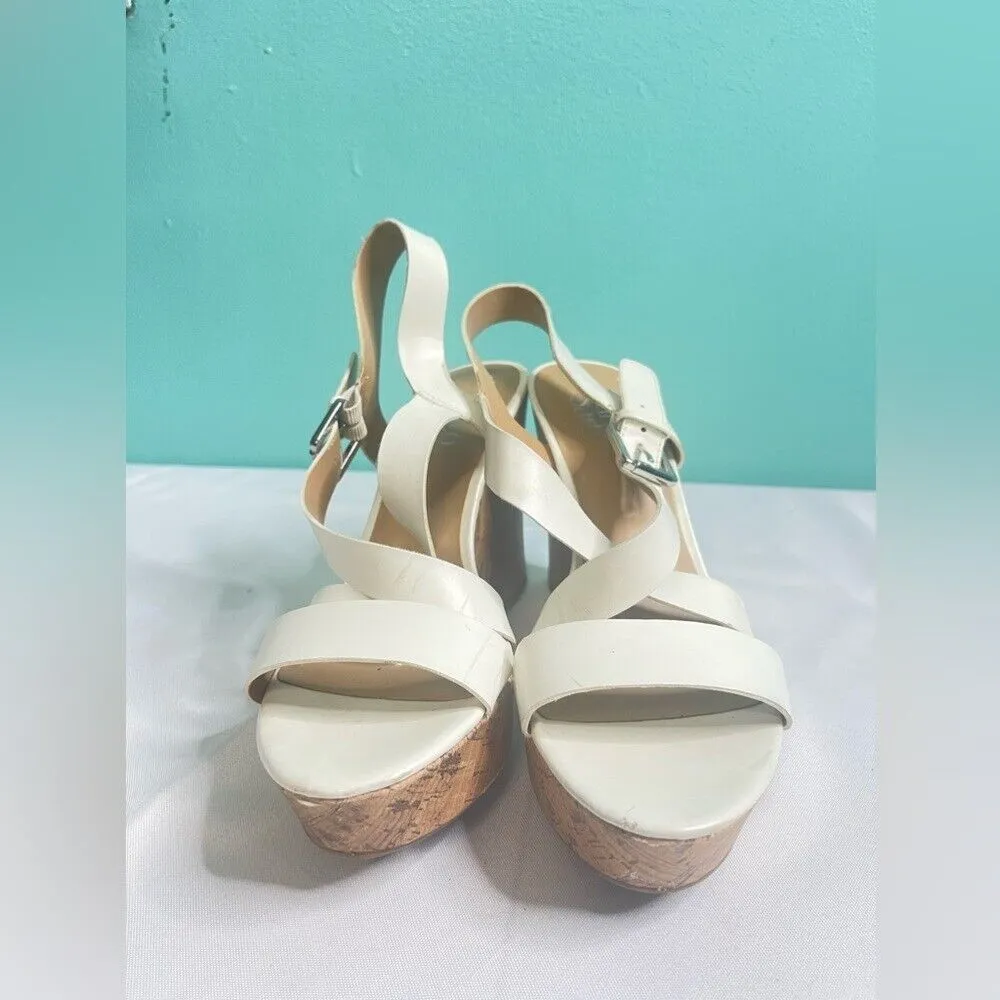 Franco sarto wedge sandals white size 9‎ - Image 2