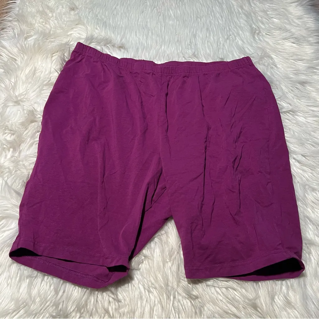 Woman Within Stretch Cotton Bike Short Plum Purple 2X 26-28 - Image 4