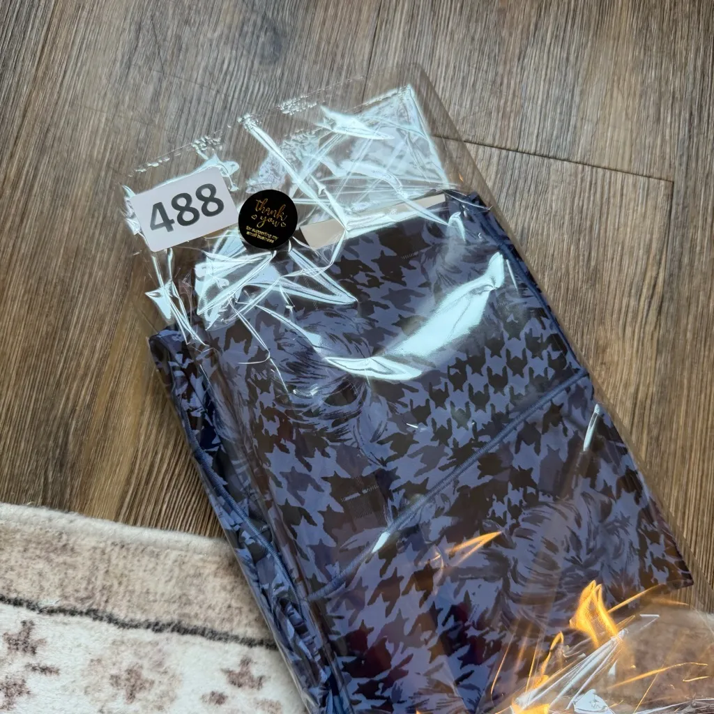 NWT Offline by Aerie Real Me Xtra 7/8 Houndstooth Floral Patterned Blue Legging - Image 13