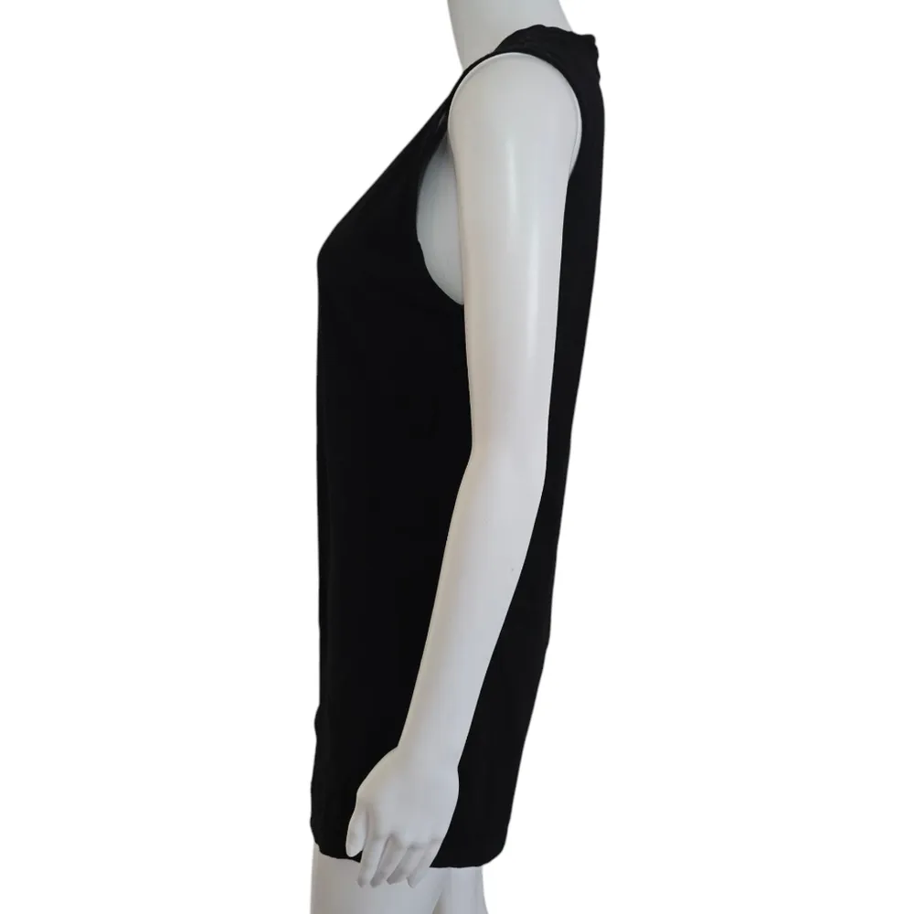 Tobi Black Crossover Sleeveless Plunging Vneck Knit Tunic Mini Dress Size Small - Image 3