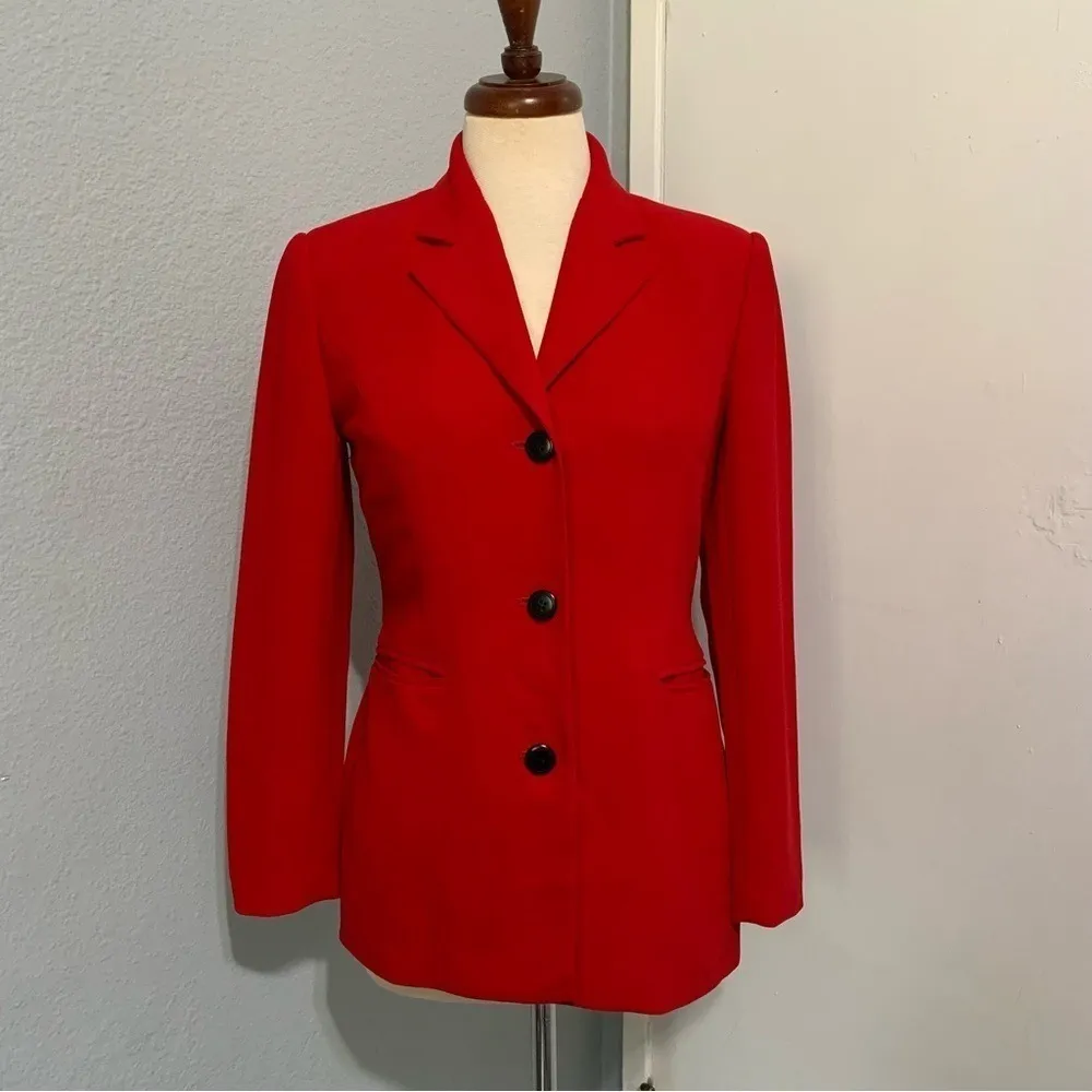 Collectibles Petite Sophisticate Vtg Red Holiday Long Sleeve Christmas Blazer 2 - Image 6