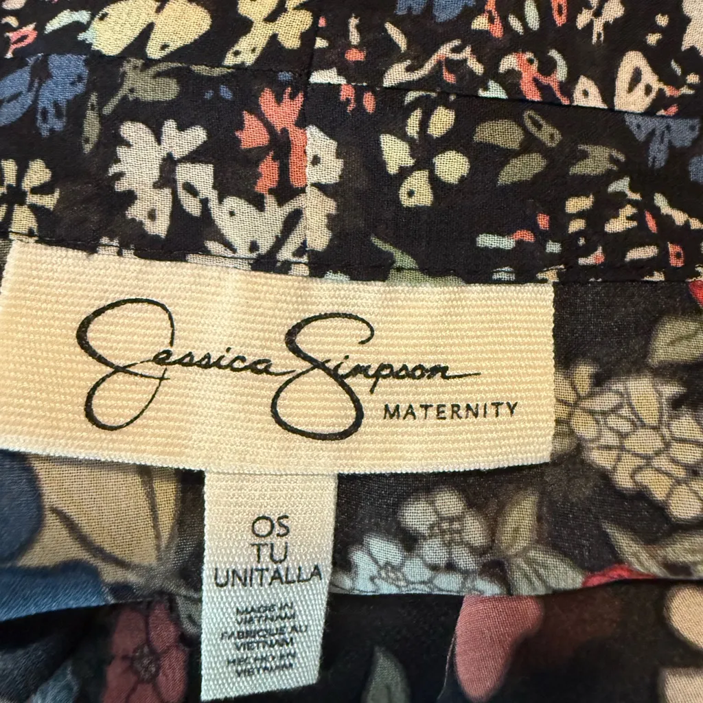 Cottage core boho‎ fairy vibes  Floral Maternity kimono coverup up blue pink - Image 3