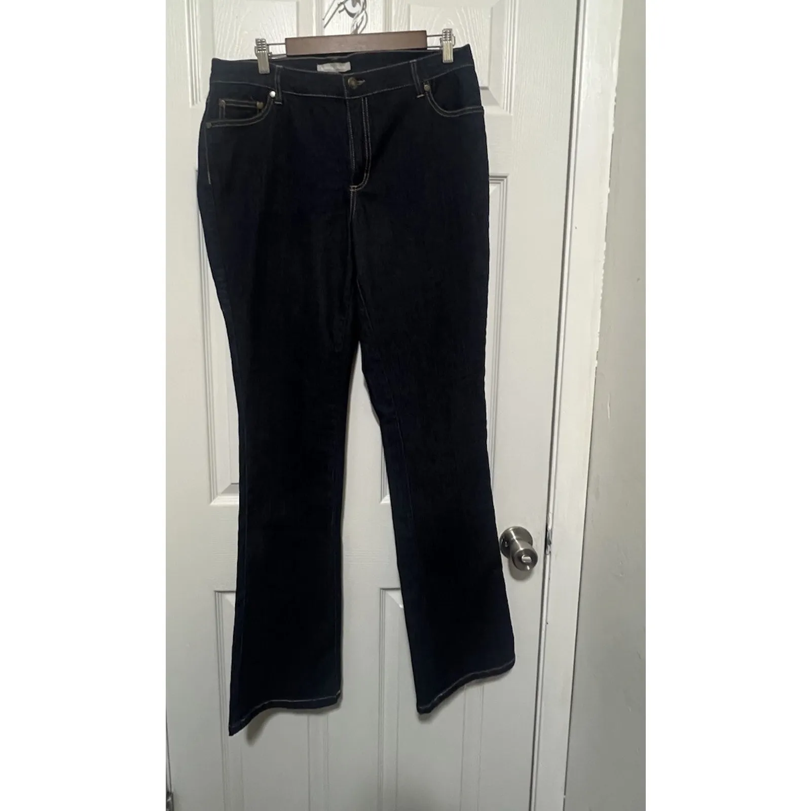 Woman Within Women’s 12W Tall Blue Boot Cut Jeans With Pockets Plus Size EUC - Image 2