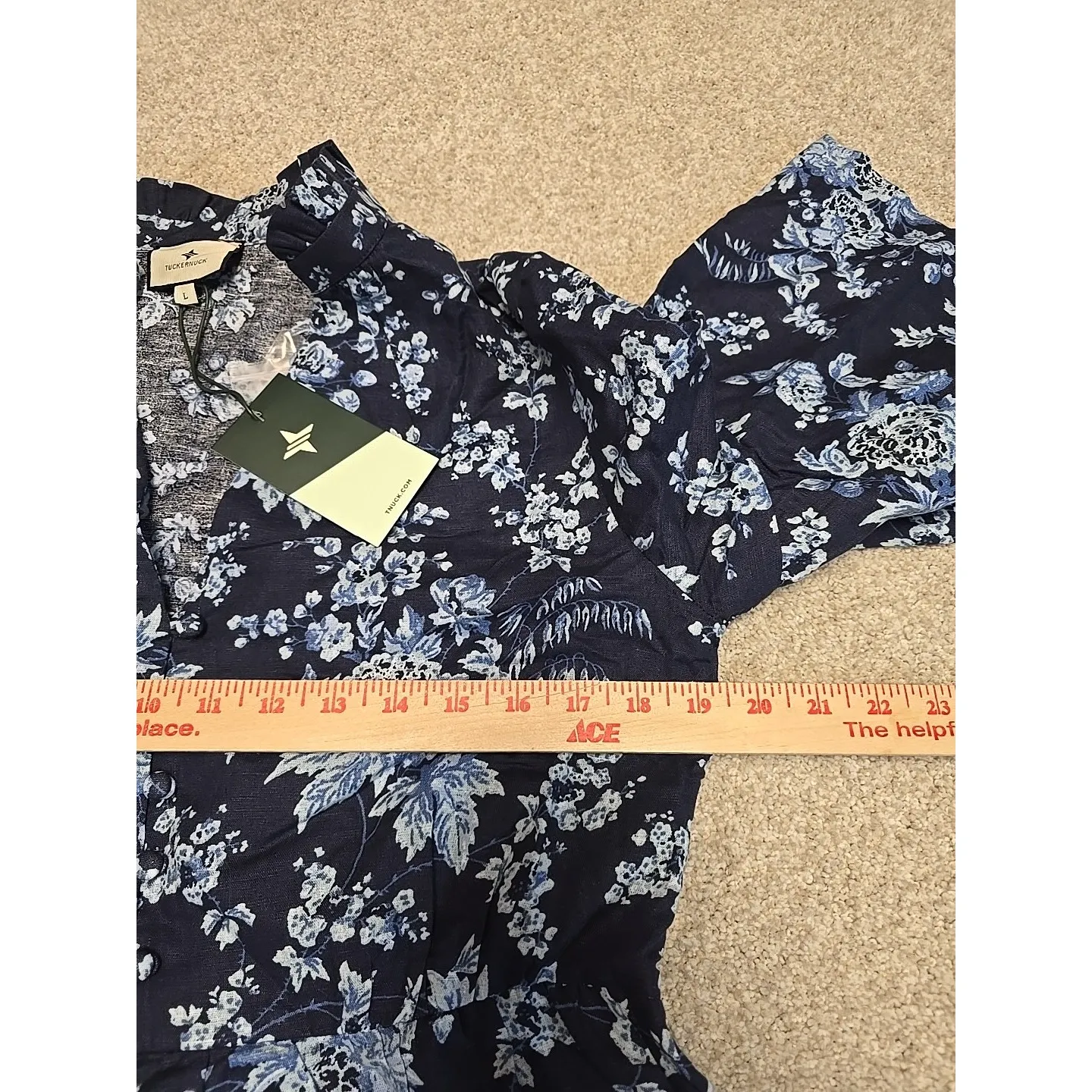 Tuckernuck Womens Twilight Garden Jenna Blue Floral‎ Maxi Dress Sz L NWT - Image 10