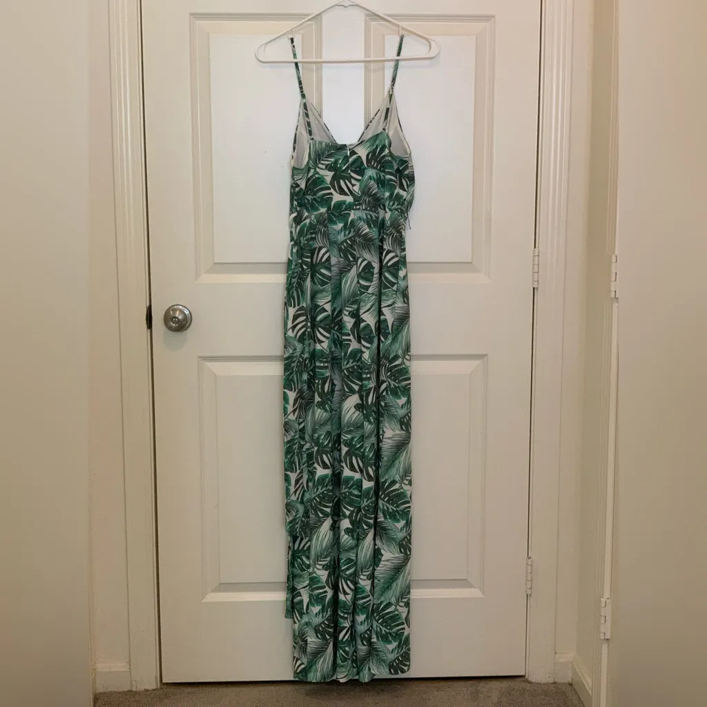 Massimo Fabbro Italy Tropical Green Leaf Print Jumpsuit. Size - Image 4