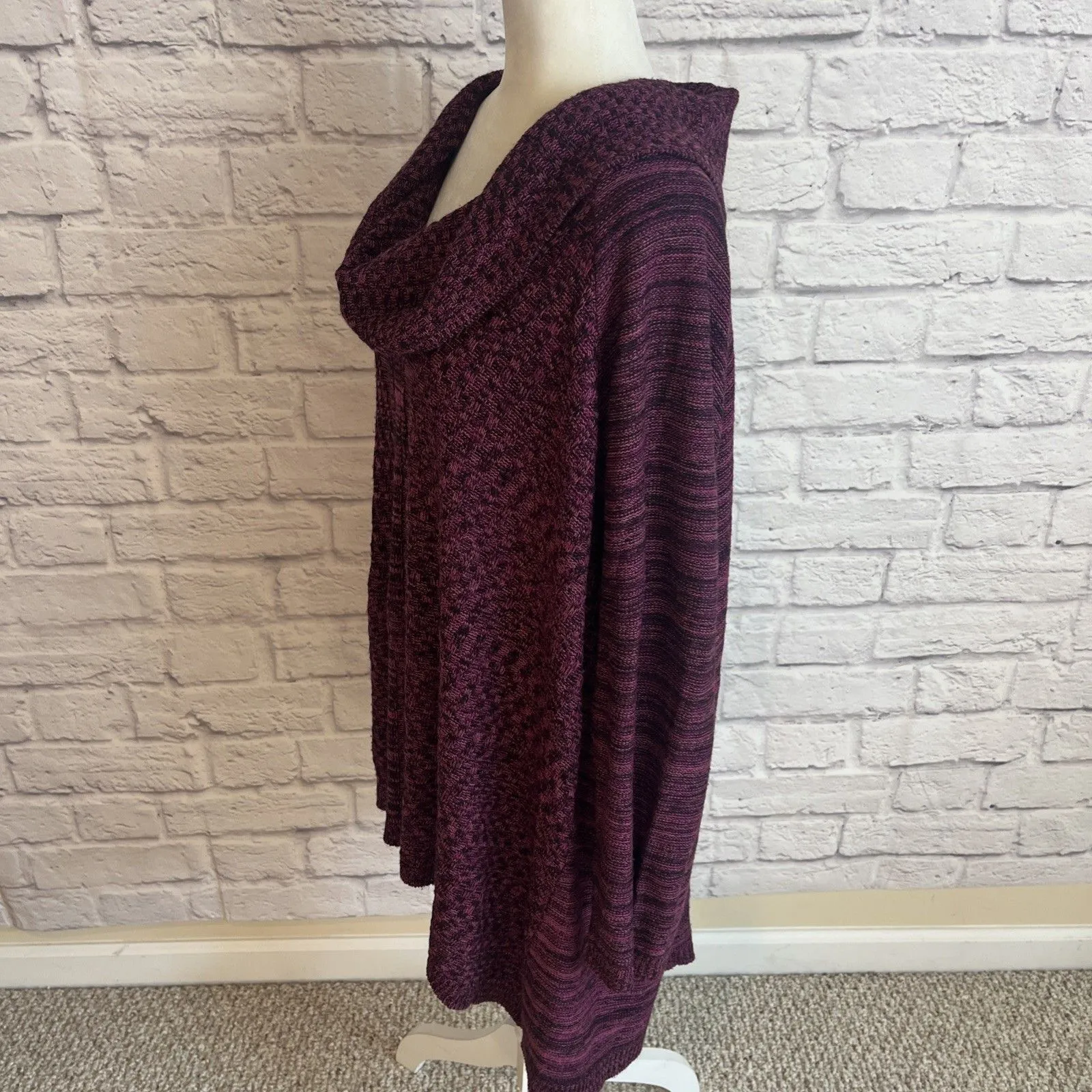 Catherine Women’s Flowy Boho Chic Cowl Neck Casual Acrylic Sweater Size 2X - Image 2