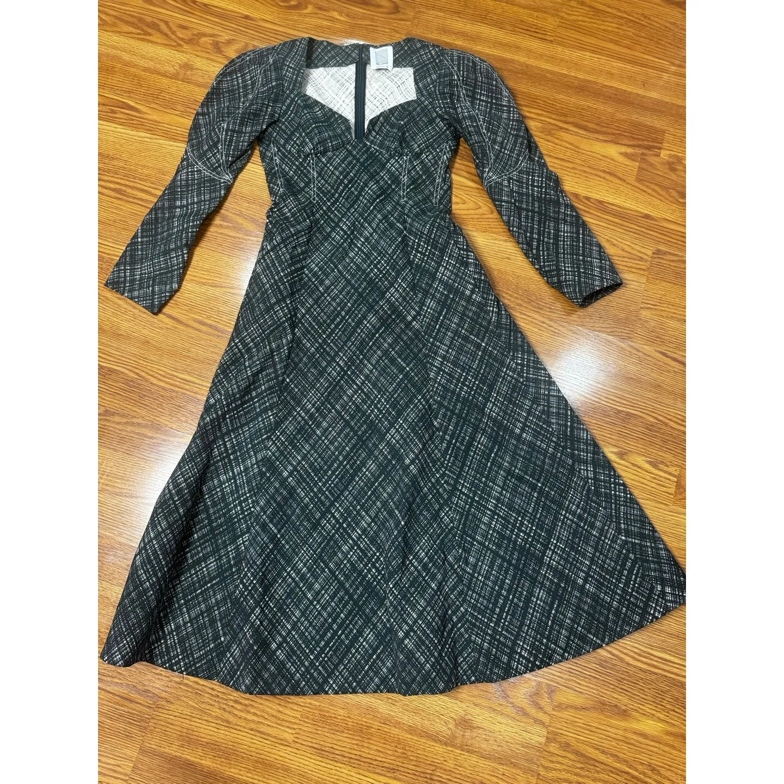 Rosie Assoulin Checked Cotton Midi Dress Dark Green Plaid A - Image 8