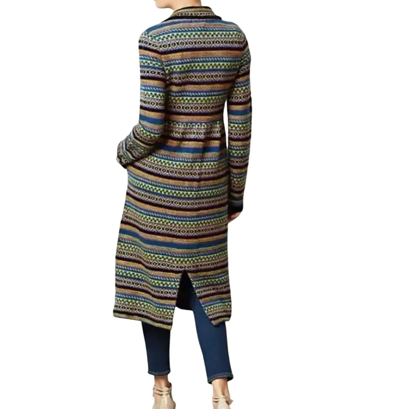 Anthropologie x Sleeping on Snow Long Nordic Style Sweater Dress / Jacket Size S - Image 2