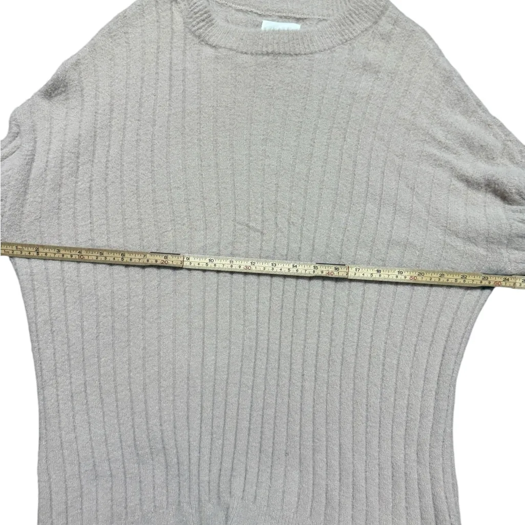 Aerie Small Light Pink Long Sleeve Oversized Ribbed Fuzzy Soft Womens Sweater - Image 4