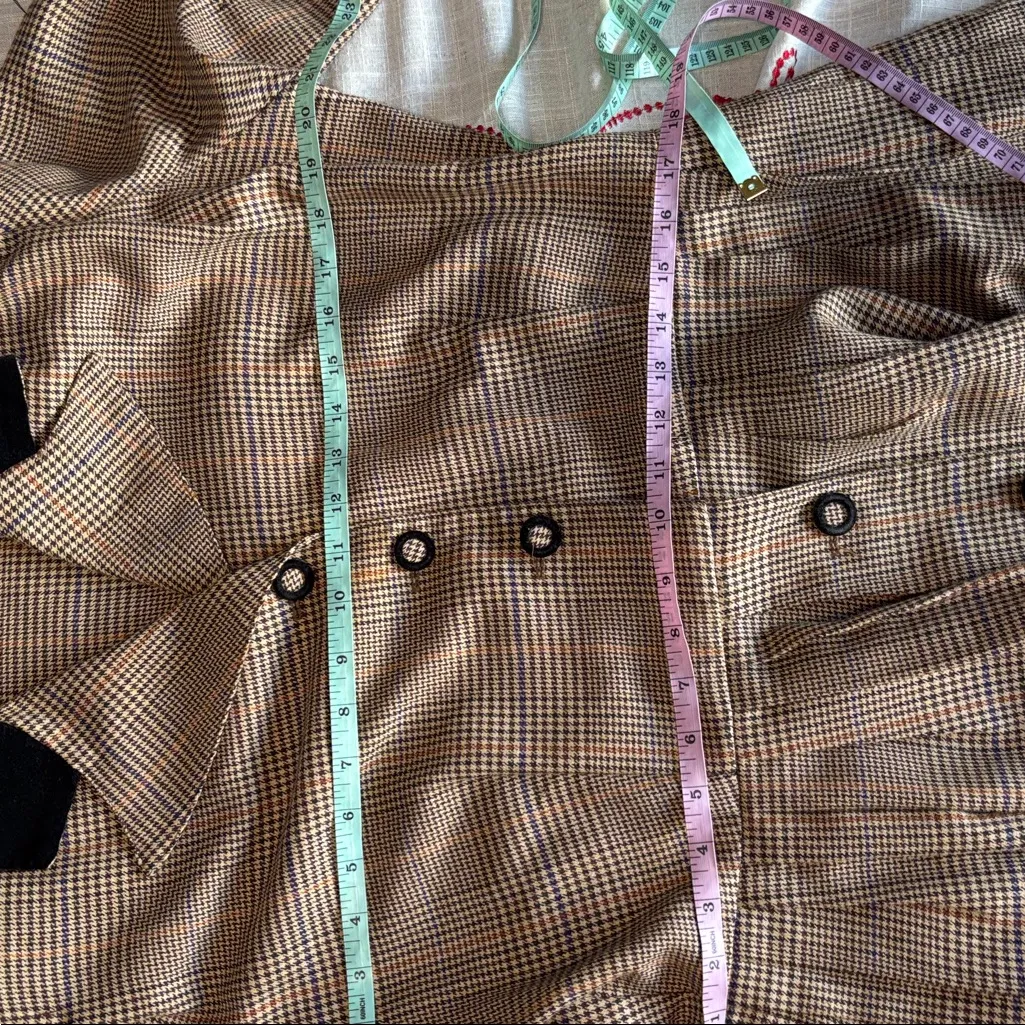 1960s Howard Wolf Brown Houndstooth Coat Dress Vintage Old Money Sz 16 Academia - Image 14