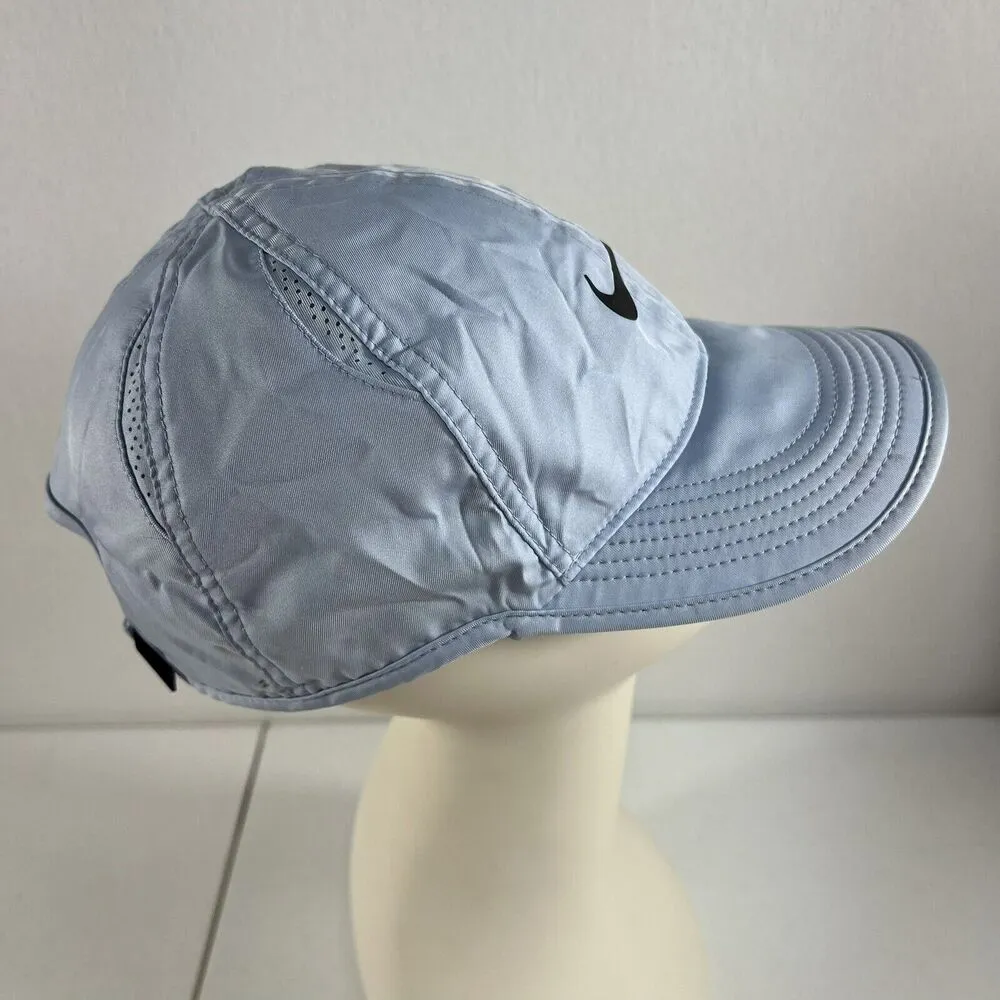 Nike Drifit Featherlight Hat Cap Strap Back Blue Swoosh Logo Performance Women’s - Image 6