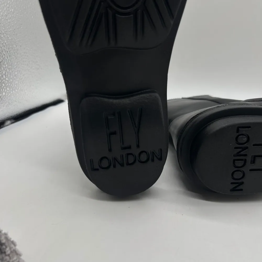 New Fly London Fade966Fly Leather Ankle Boots Women 36 US 5.5-6 Zip Up Black Rug - Image 12