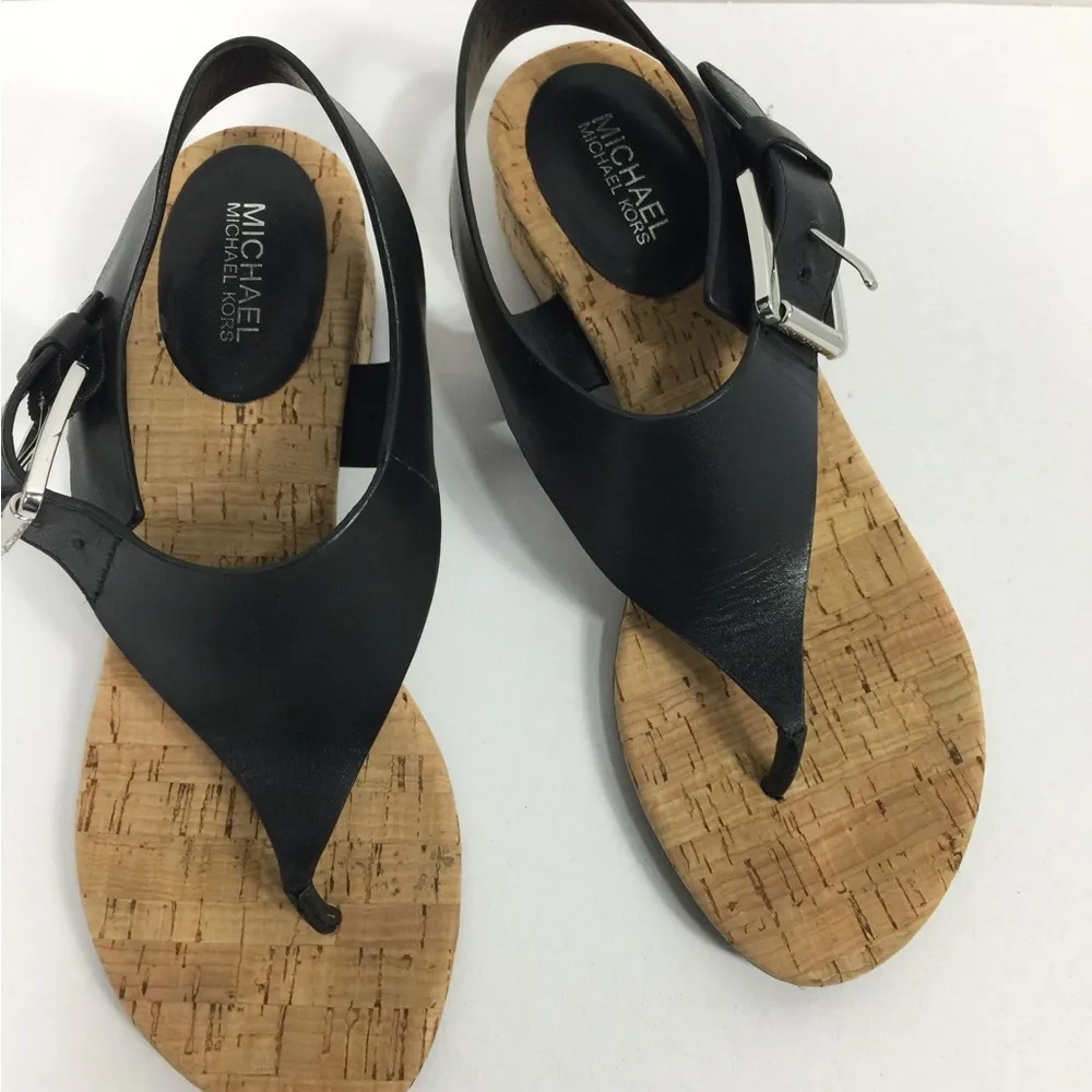 Michael Michael Kore London Thong Black Sandals Size 5.5 - Image 6