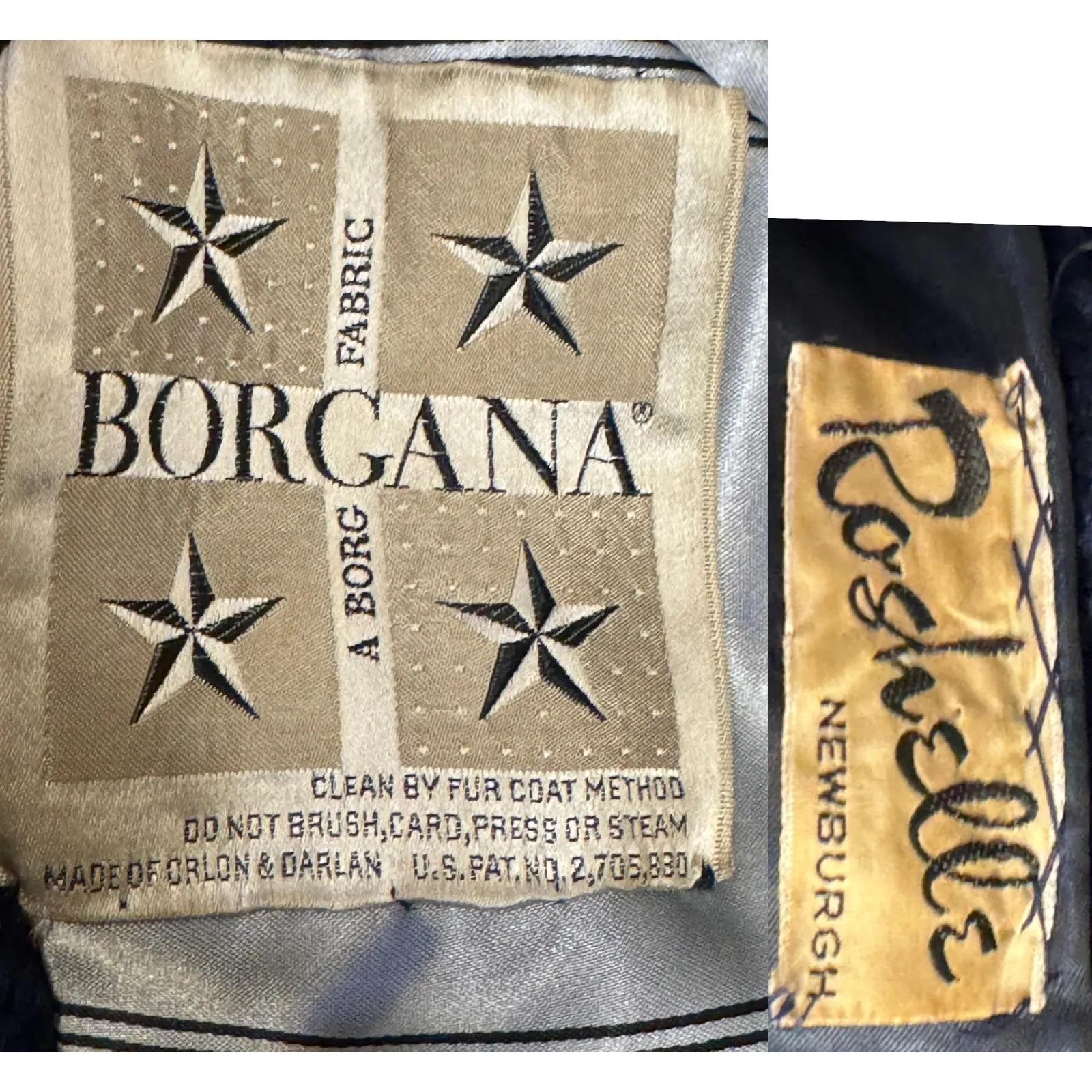 1950s Borgana Faux Fur Navy Plush Coat by Kraaton Fashions USA L - Image 11