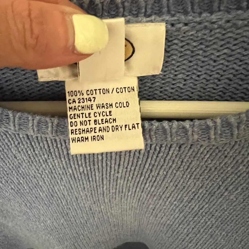 Talbots Light Blue Knit Sweater size medium - Image 4