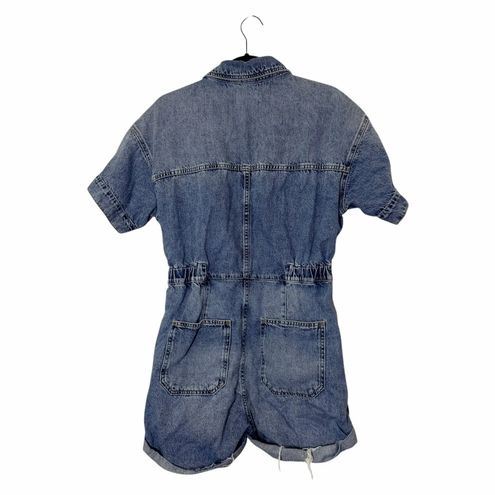 Free People Marci Denim Cuffed Romper - Image 3