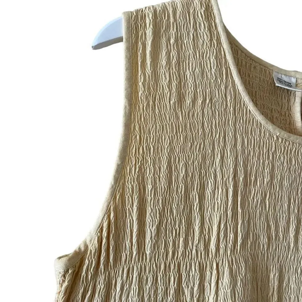 Rayon Sleeveless Milk Maid Yellow Maxi Soft Pockets Womens Dress SZ L #1007 Size L - Image 4