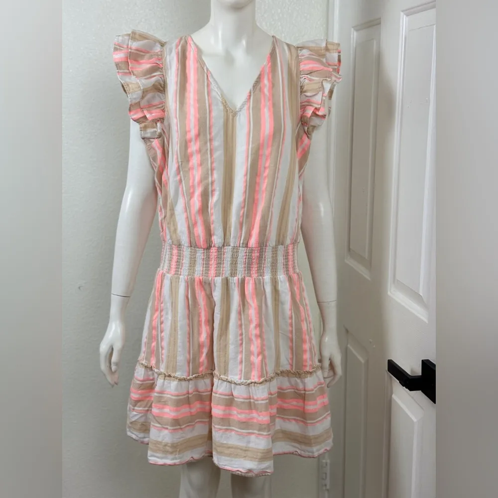 Vineyard Vines Pink and White Striped Dress Size Large. F59 - Image 2