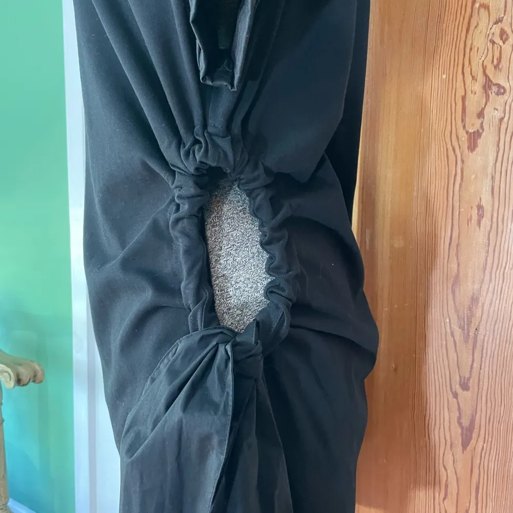 Tanya Taylor Black Kiley Short Sleeve Cotton Dress Keyhole Tie Side - Sz Small - Image 8