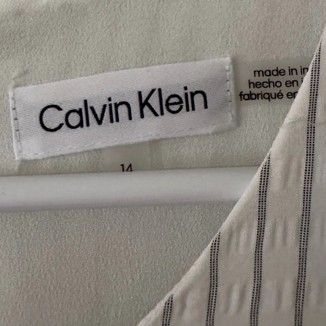 Saks off 5th sz 14 Calvin Klein Striped Flowy Handkerchief Hem Midi Dress Lined - Image 13