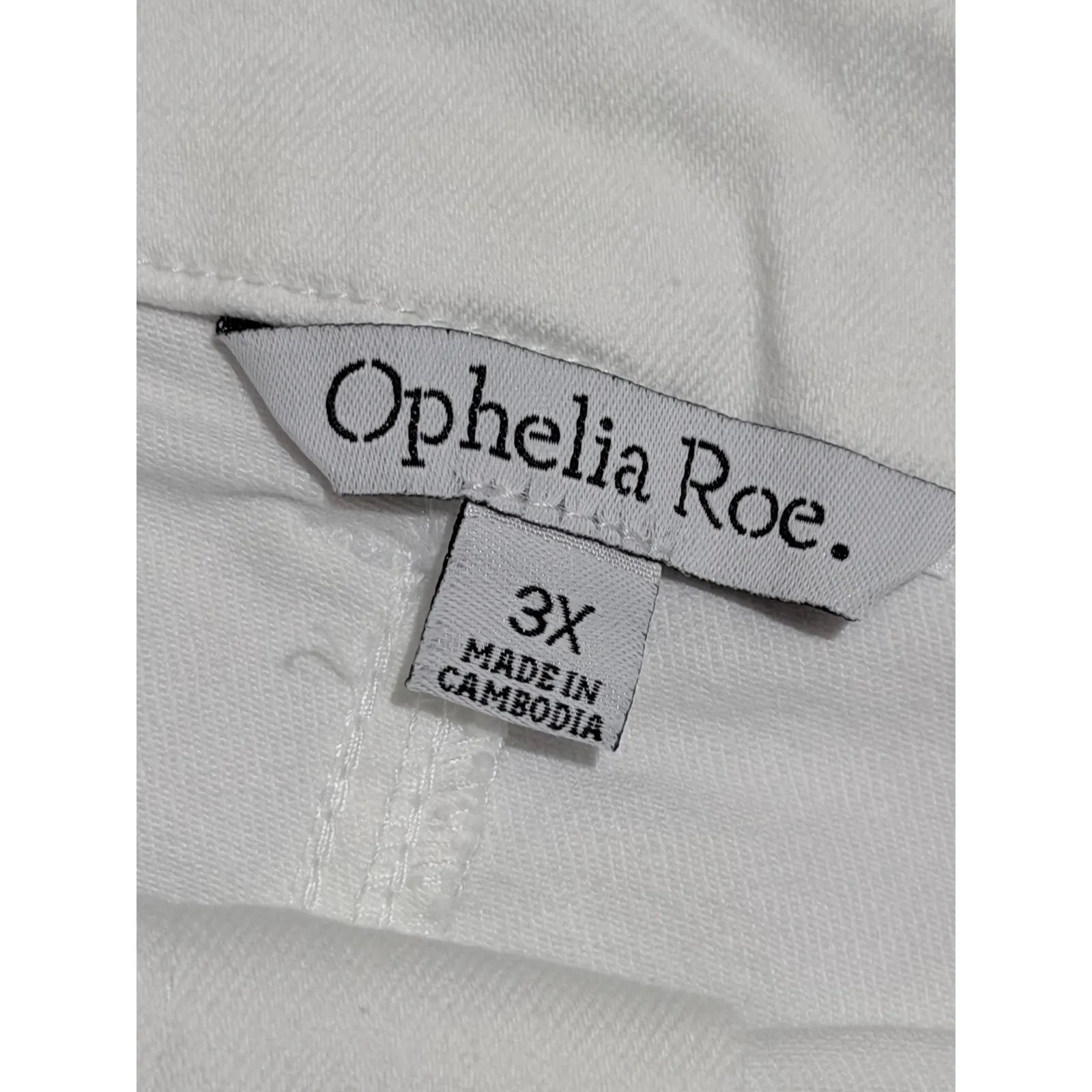 Ophelia Roe White Denim Skirt 3X Plus Size Stretch Casual Pencil Midi Slit NEW - Image 2