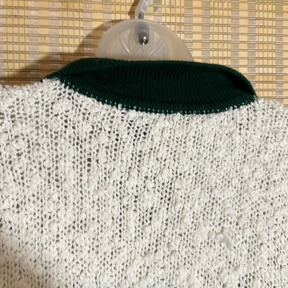 Separate Issue Woman Vintage 1990s White Green Colorblock Embroidered Flowers 20 Size undefined - Image 12