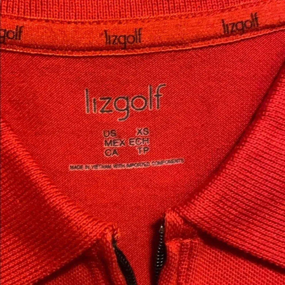 Liz‎ Gold Collared Golf Polo Short Sleeve​ Red Size XS - Image 11